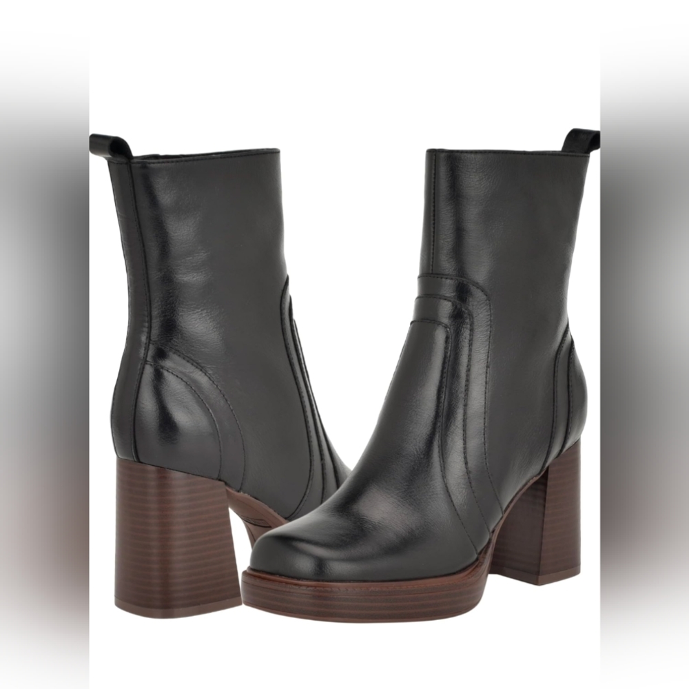NINE WEST DONAD Platform Black Bootie, Size 8.5M NIB - Picture 3 of 6
